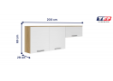 Wall kitchen cabinet/cupboard with 2 Horizontal Doors - Clean White Flatpack DIY